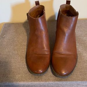 Brown leather ankle boots